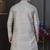 Gray  banarasi jackard kurta and pajama for mens