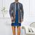 Royal blue and beige  imported silk and banarasi silk indowestern for mens