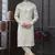 Cream pewor silk kurta and pajama for mens
