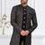 Black imported shoft silk indowestern for mens