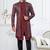 Dark maroon    zari jackard and banarasi silk indowestern for mens