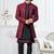 Maroon & black imported silk and banarasi silk indowestern for mens