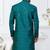 Rama green & black imported silk and banarasi silk indowestern for mens
