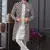 Wine & off white malai silk and imported silk indowestern for mens