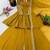 Crunchy silk blend mustard yellow polka dot anarkali