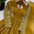 Crunchy silk blend mustard yellow polka dot anarkali
