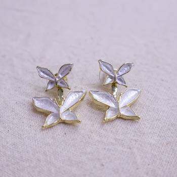 Women   s silver floral stud earrings | elegant flower design fashion jewelry 1