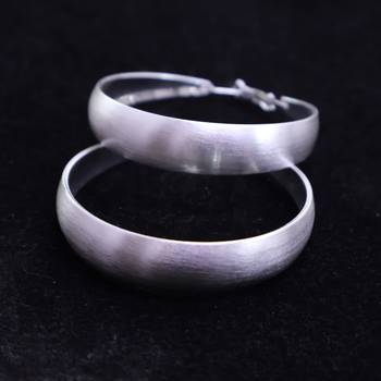 Women   s silver finish wide hoop earrings | classic & minimal fashion jewelry for women 2