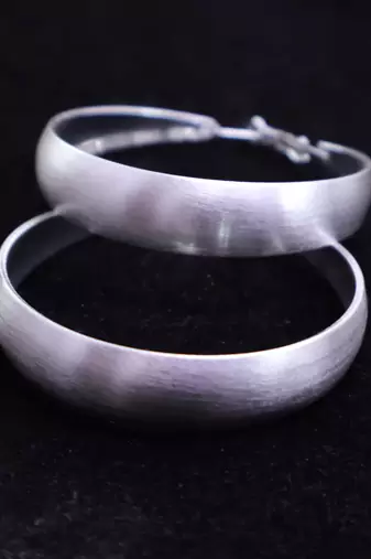Women   s silver finish wide hoop earrings | classic & minimal fashion jewelry for women
