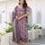Women solid cotton thread work kurta with trousers & dupatta