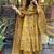 Jaipuri Yellow Women's Cotton Blend Anarkali Printed Kurta With Palazzo & Dupatta