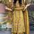 Jaipuri Yellow Women's Cotton Blend Anarkali Printed Kurta With Palazzo & Dupatta