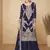 navy blue chinon embroidered pakistani suit