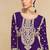 Designer chinon purple straight suit for women pakistani style