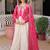 Dazzling Pink Thread Embroidered Silk Function Wear Gown With Dupatta