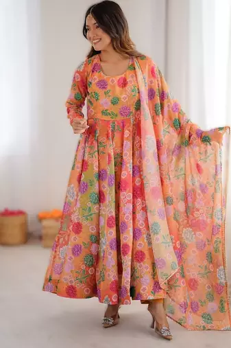 multi color presenting sunkissed floral print suit