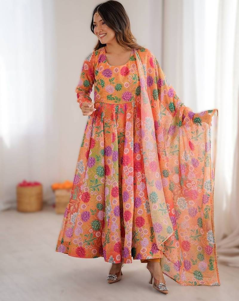 multi color presenting sunkissed floral print suit