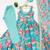 sky blue floral print straight kali cut anarkali suit 