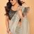 Pretty Designer Plain  Jimmy Choo Twill net Saree with Unstitched Plain Blouse Piece