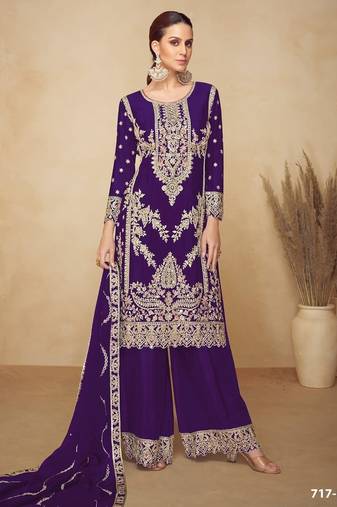 Indigo chinon  wedding suits
