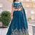 Beautiful Blue Thread Embroidered Silk Wedding Lehenga Choli