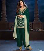 Peacock green dola silk  wedding suits