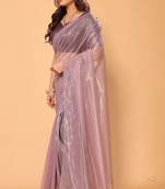 Pretty Designer Plain  Jimmy Choo Twill net Saree with Unstitched Plain Blouse Piece