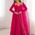 pink georgette anarkali gown plus size
