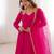 Fantastic Pink Lace Work Georgette Festival Wear Gown With Dupatta