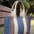 Anekaant sutra soil navy blue canvas colorblocked handheld bag