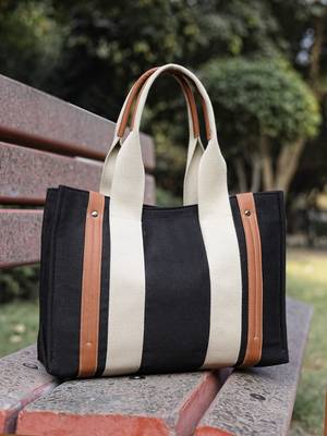 Anekaant sutra soil black canvas colorblocked handheld bag 1