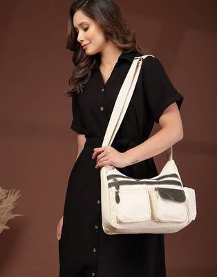  timber & thread off white cotton multipocket sling bag 3