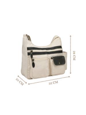  timber & thread off white cotton multipocket sling bag 5