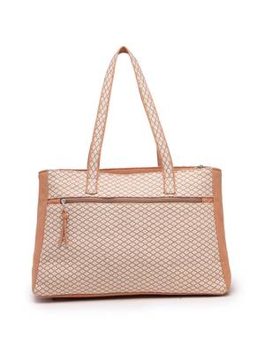 Anekaant earth edit beige jacquard geometric tote bag 6