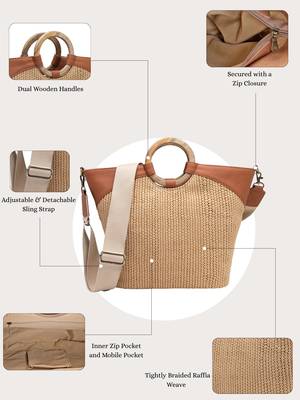  earth knots beige jute woven design handheld bag 4
