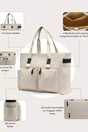 Anekaant timber  &  thread off white jute solid tote bag