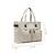 Anekaant timber & thread off white jute solid tote bag