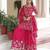 pink readymade top sharara dupatta set faux georgette with sequins embroidery