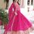 pink faux georgette sequins & zari embroidered gown with dupatta