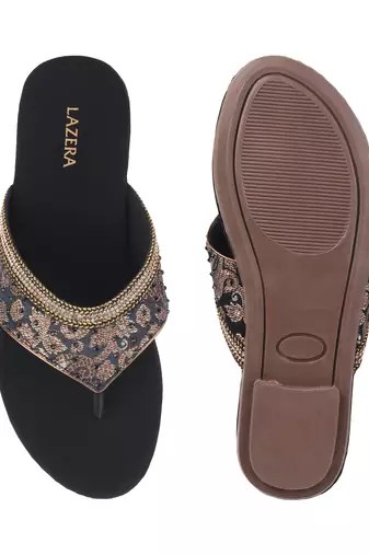 Elegant embroidered slide sandal     comfort meets festive glam