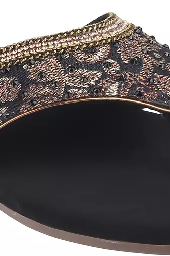Elegant embroidered slide sandal     comfort meets festive glam