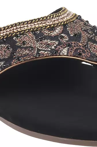 Elegant embroidered slide sandal     comfort meets festive glam