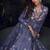 Violet chinon silk embroidered work  gown  