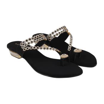 Women's embellished toe-ring sandals (1365) 2