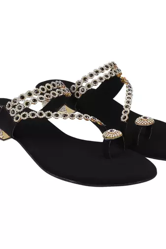 Women's embellished toe-ring sandals (1365)