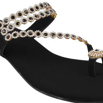 Women's embellished toe-ring sandals (1365) 4