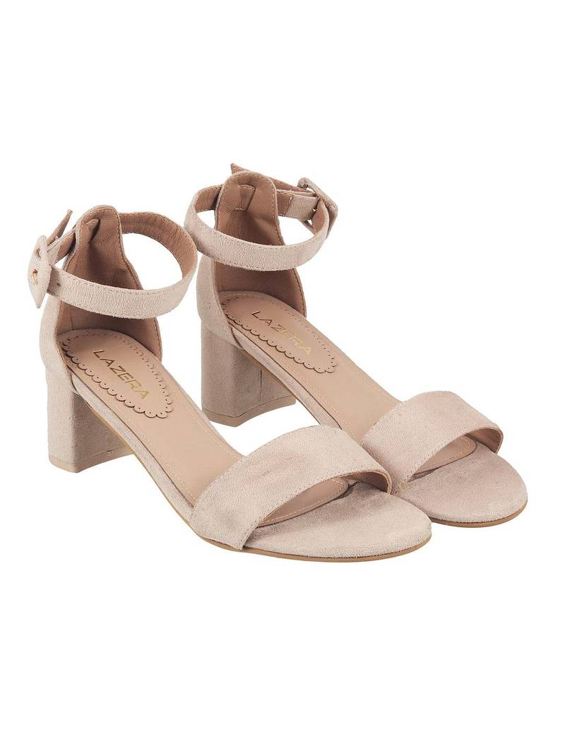 Refined medium heel casual sandal