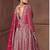 Rani pink chinon silk embroidered work gown  