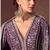 Purple chinon silk embroidered work gown 