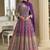 Purple georgette zarkan work gown 